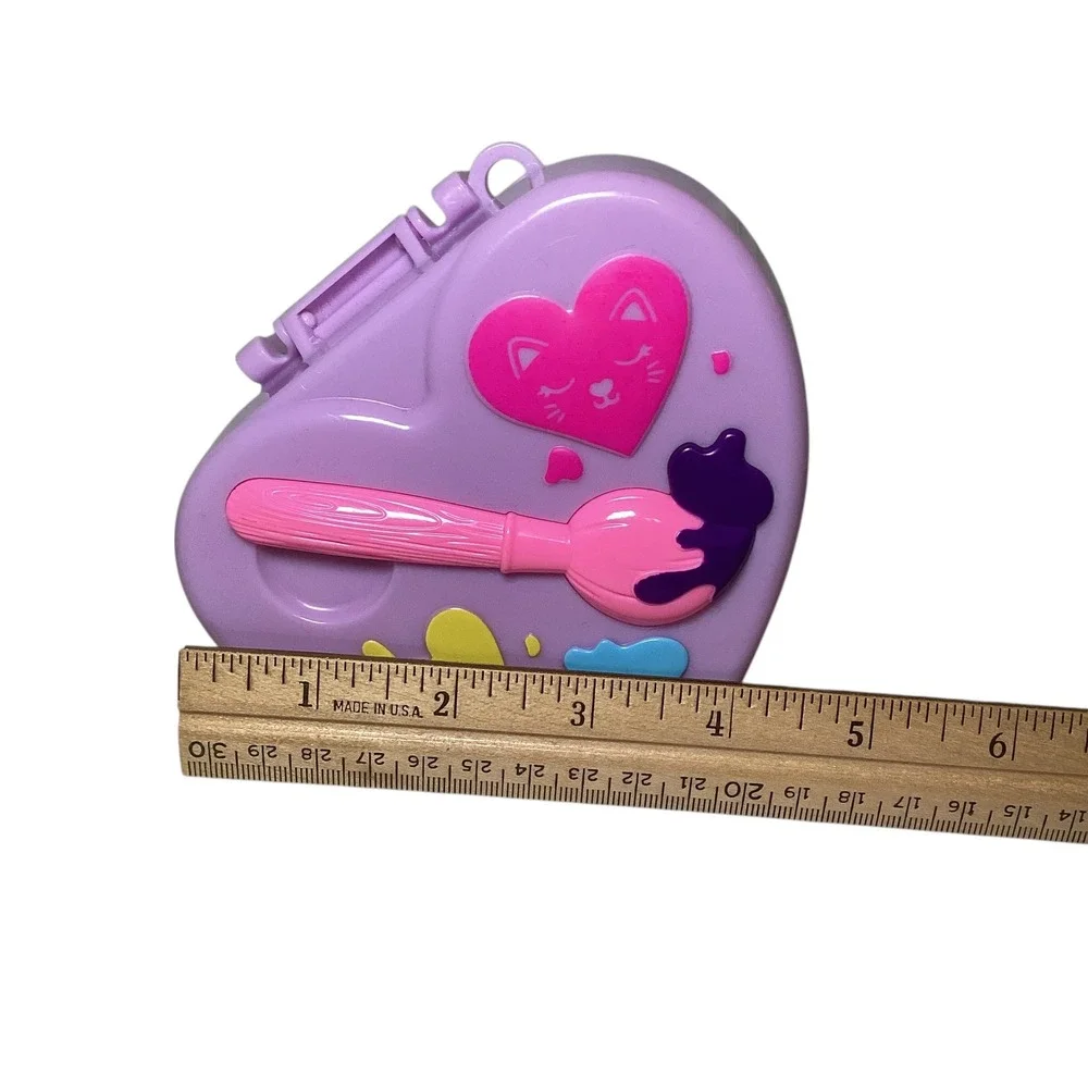 Polly Pocket Heart Studio Art Painting Playset Purple 2021 Mattel Compact Only